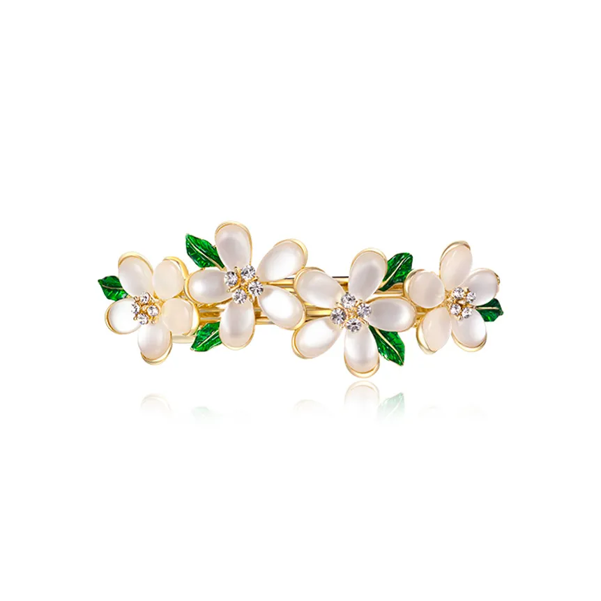 Cercoo Сплав, Имитация Опала, Заколки для волос с ромбом ThH1635, Шампанский цвет, Женские