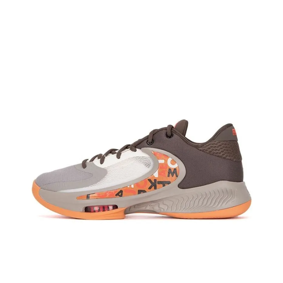 Nike Freak 4 Basketball Shoes Men Low Top Gray/Brown