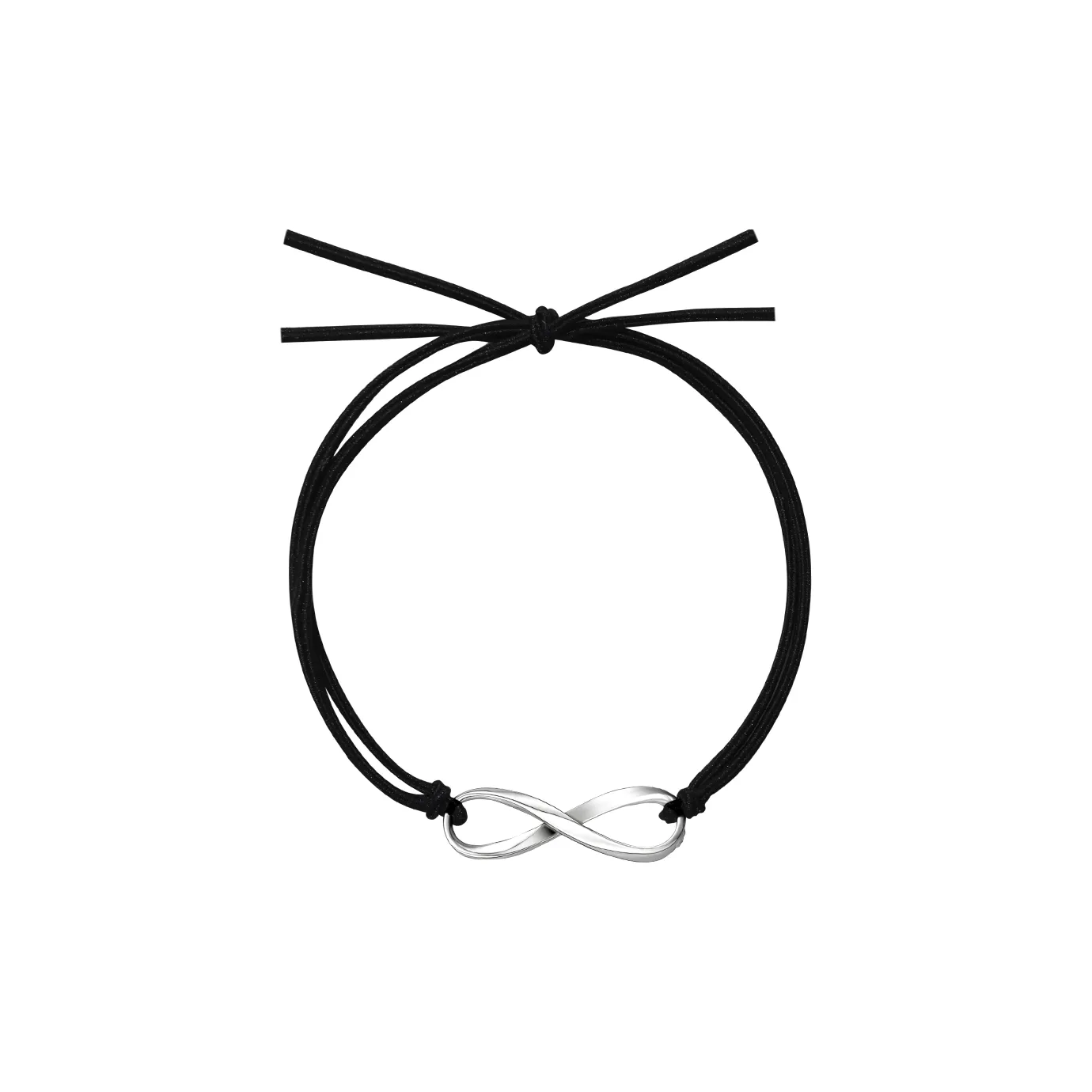 Hot Real Silver Building 925 Sterling Silver Hair Tie Unisex Black