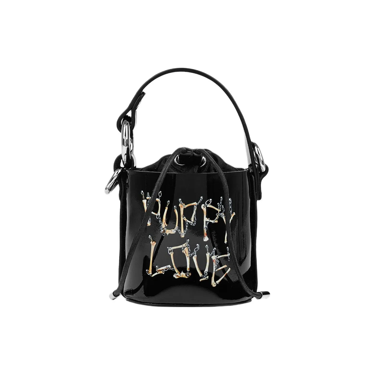 Vivienne Westwood DAISY Лакированная кожа с вставками из кожи ведрообразная сумка сумка через плечо мини-сумка женская черная