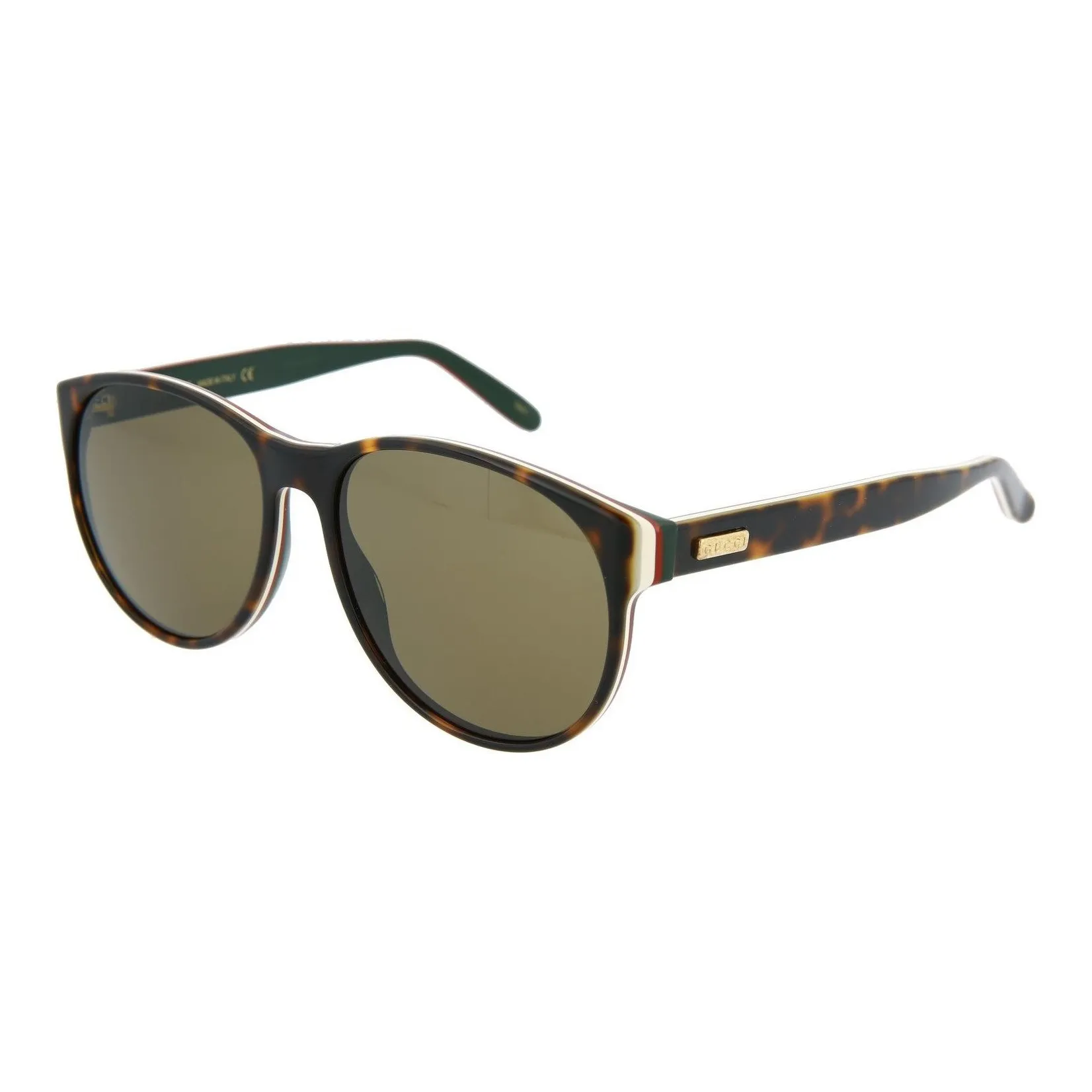 striped round-frame sunglasses