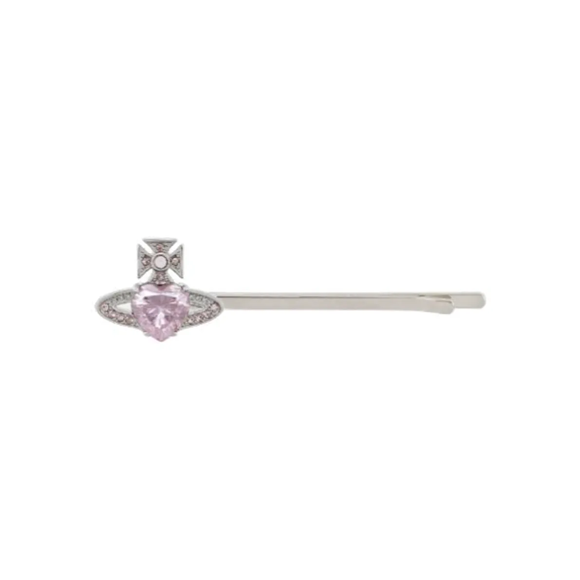 Vivienne Westwood Brass Hair Clips Unisex Pink/Silver