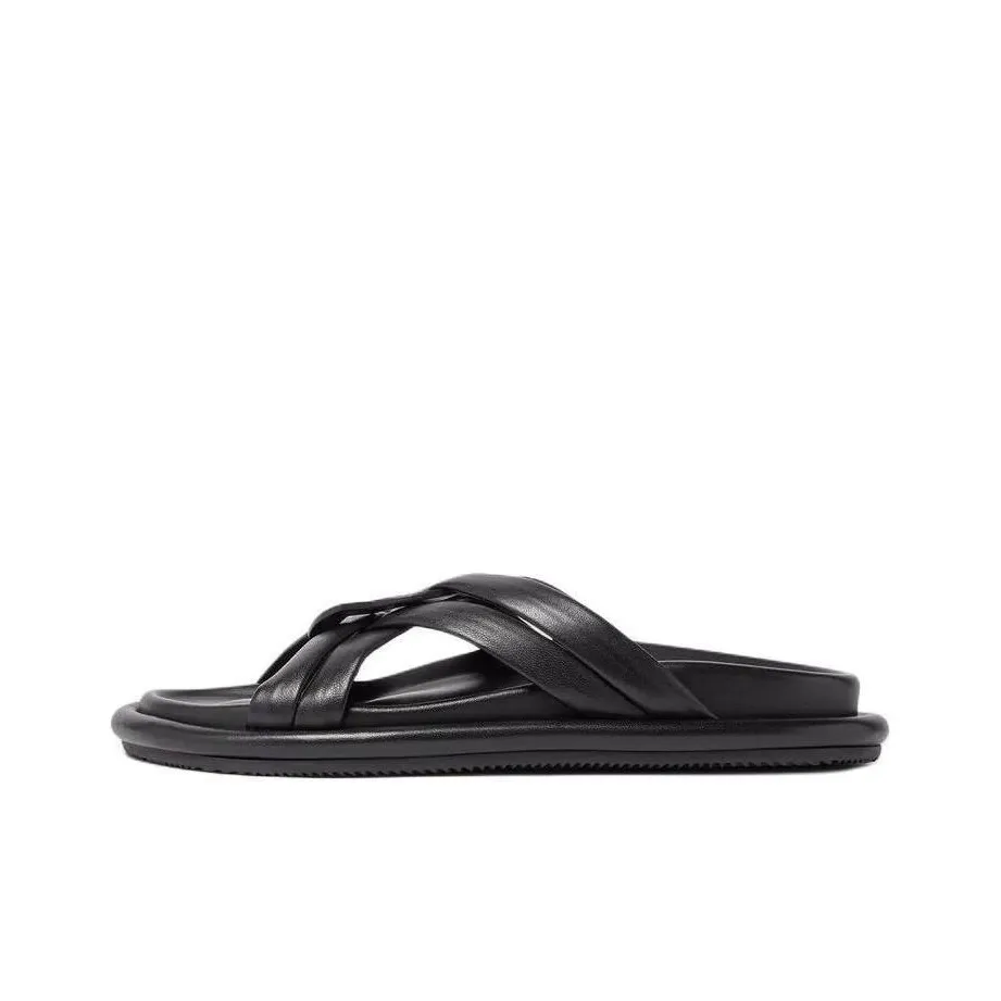 Moncler Bell Crossover-strap Leather Slides