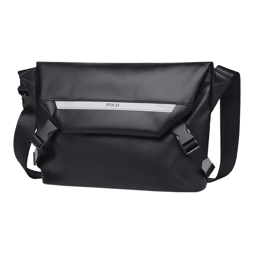 POLO Ткань Мужская Студенческая Сумка через плечо Мужская Сумка на плечо Большая Мужская Черная