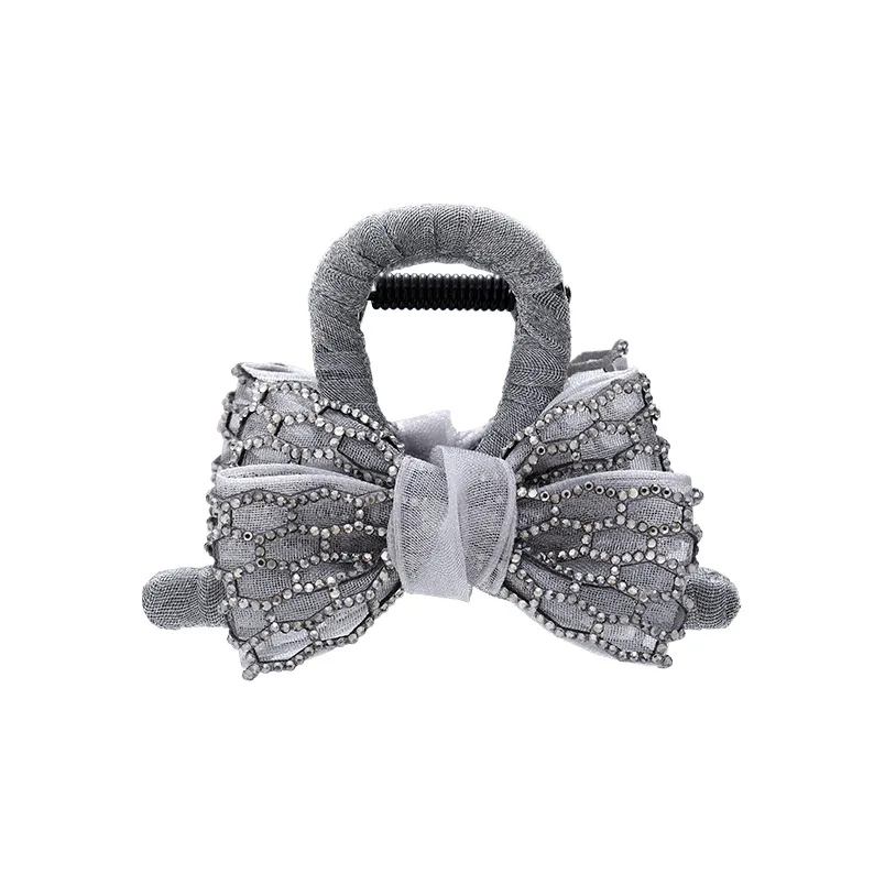 ROYALSASA Шелковый шифон искусственный кристалл заколки для волос женские