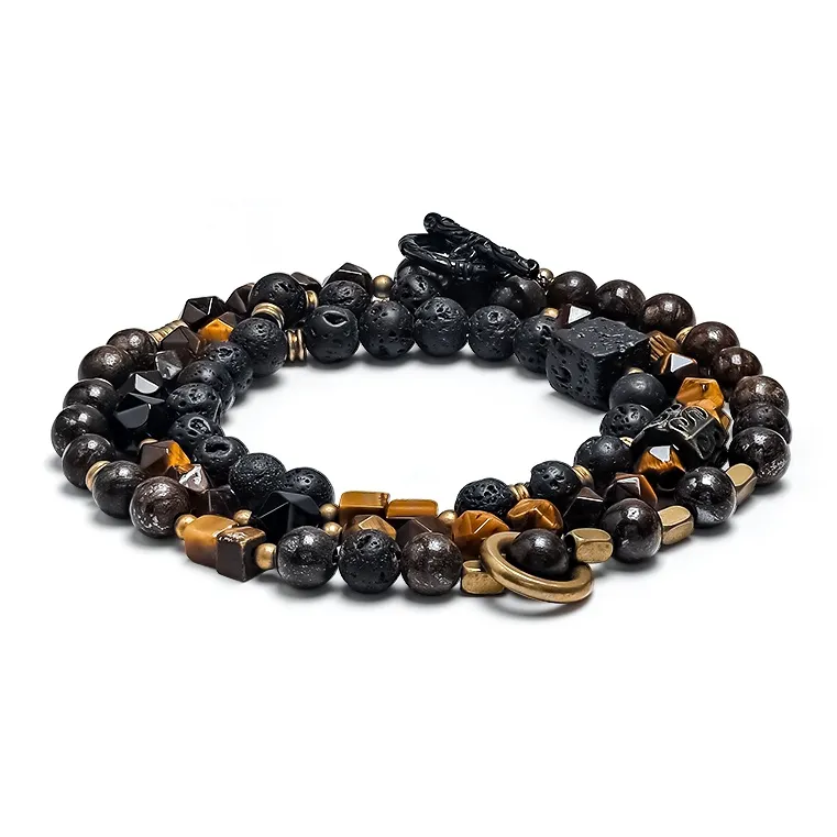 CUUD Браслеты с камнем тигрового глаза для мужчин