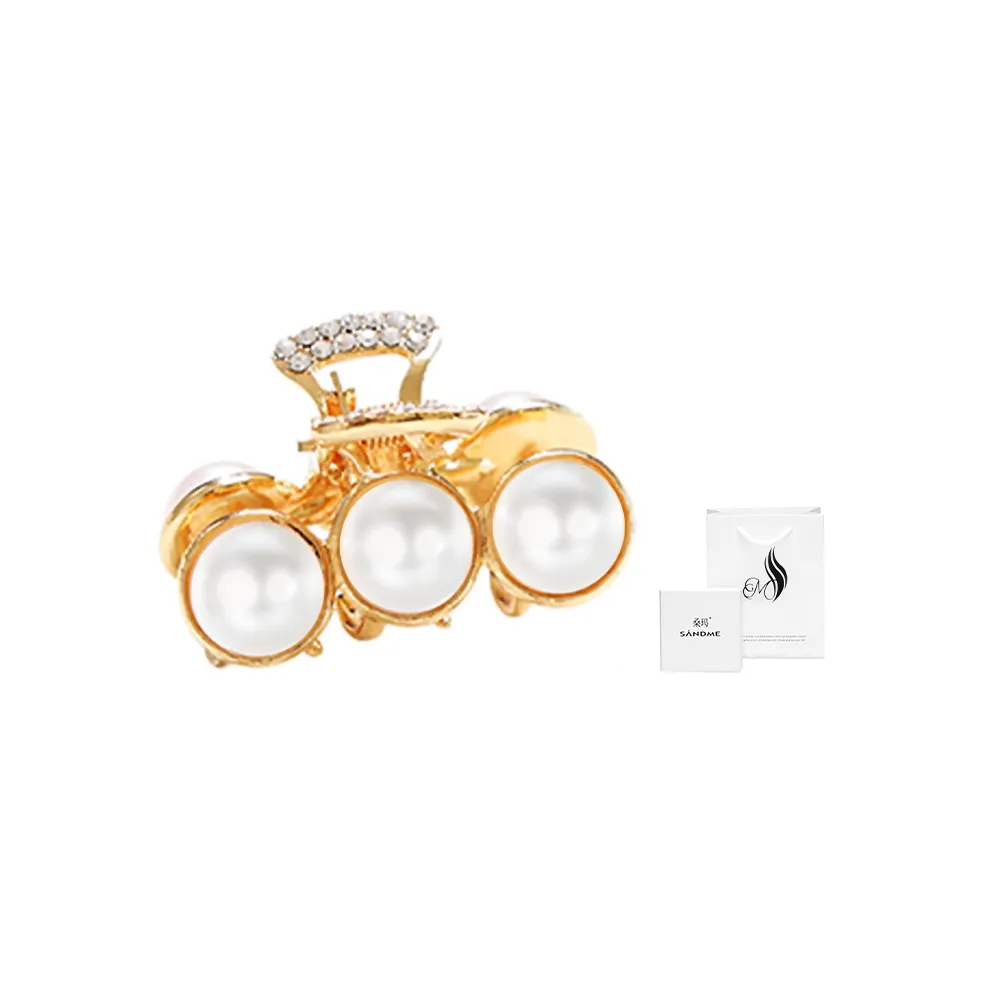 SENDME Сплав, Синтетический Кубический Цирконий, Искусственная Жемчужина Заколки для волос THREE Бусина Маленькая Заколка-краб, Подарочная упаковка Женские