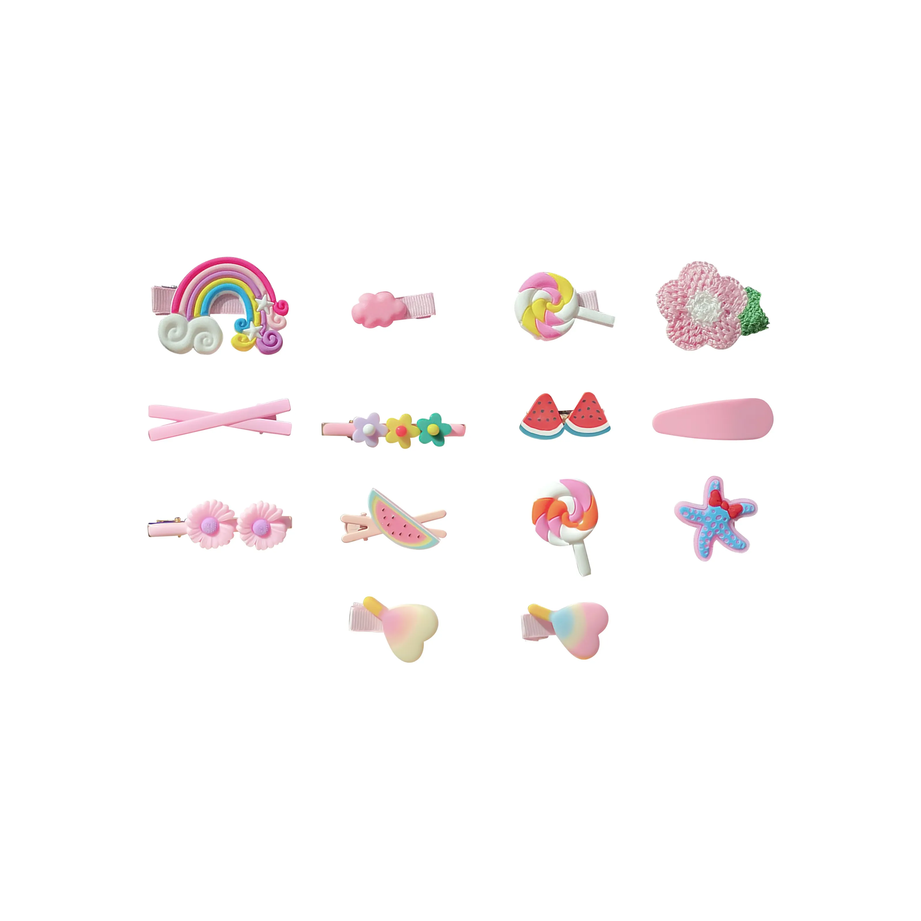 SUCH NICE Hair Clips Kids Small Flower Set