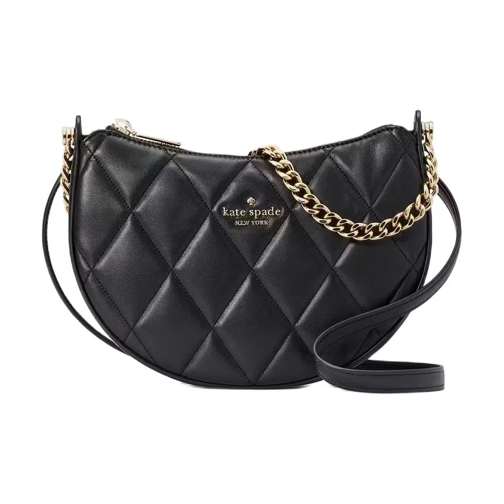 Kate Spade Carlyle Quilting Smooth Leather Shoulder Bag, Crossbody Bag Women's Black