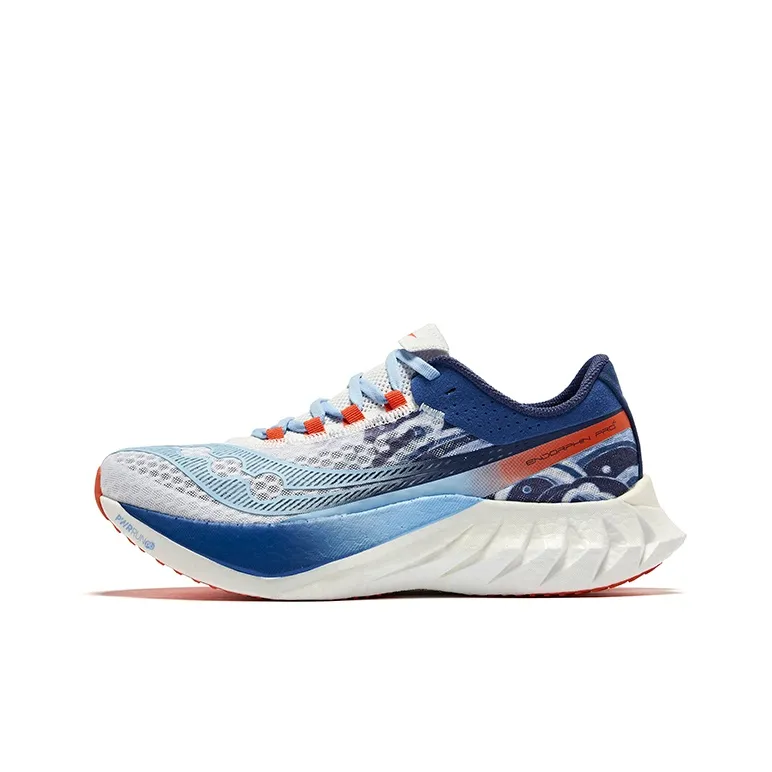 saucony Layer Endorphin Pro 4 Cushioning Anti Slip And Wear Resistant Low Top Carbon Plate Running Sharpiess Unisex White Blue