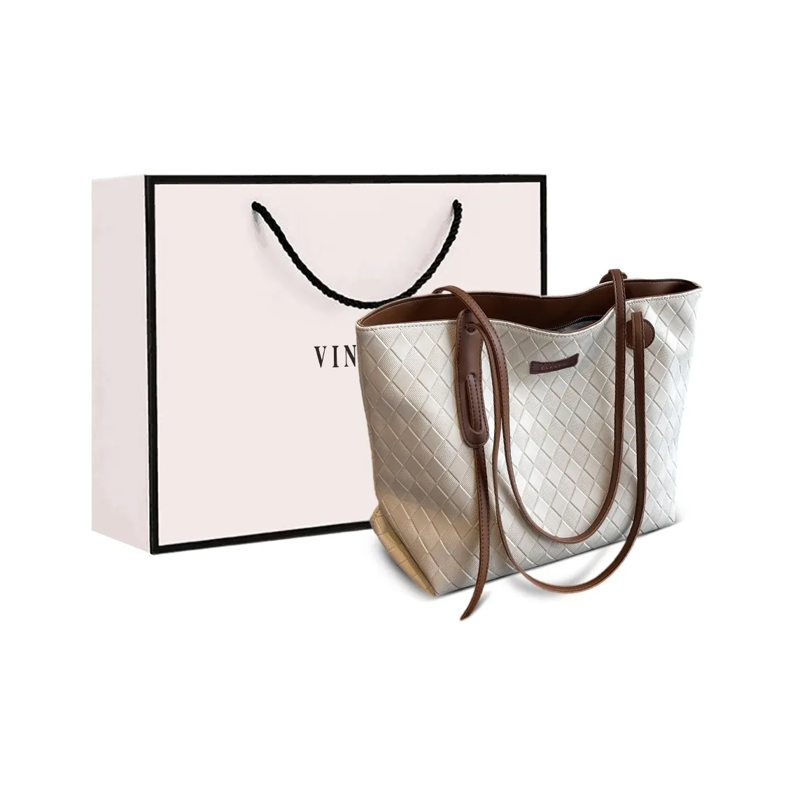 VINEY Сумка через плечо из коровьей кожи с синтетической кожей сумка сумка для покупок стандартная женская цвет экрю