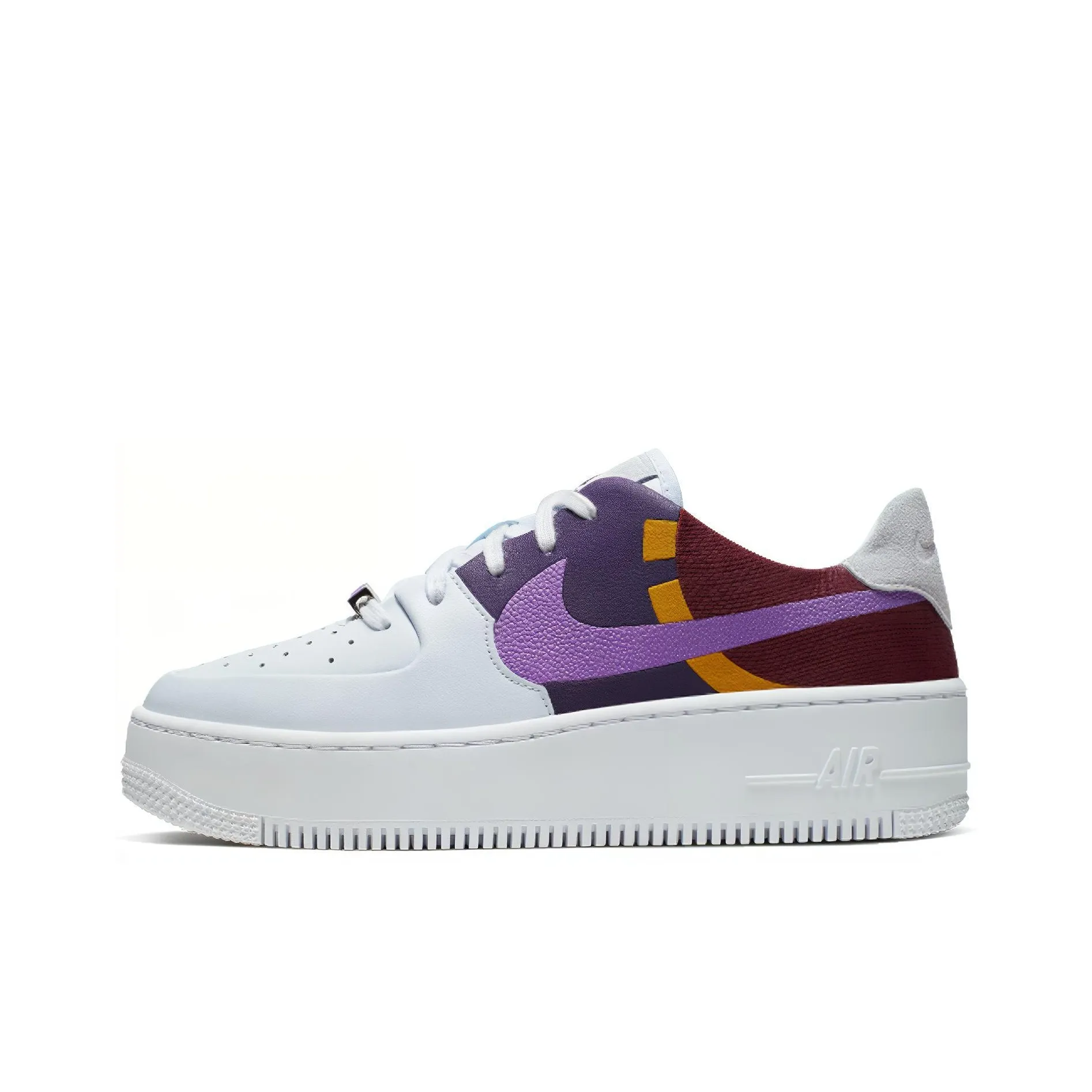 Nike Air FORCE 1 Покрытие Устойчивое к истиранию Низкий Топ Скейтбординг Кроссовки Женские Пэчворк
