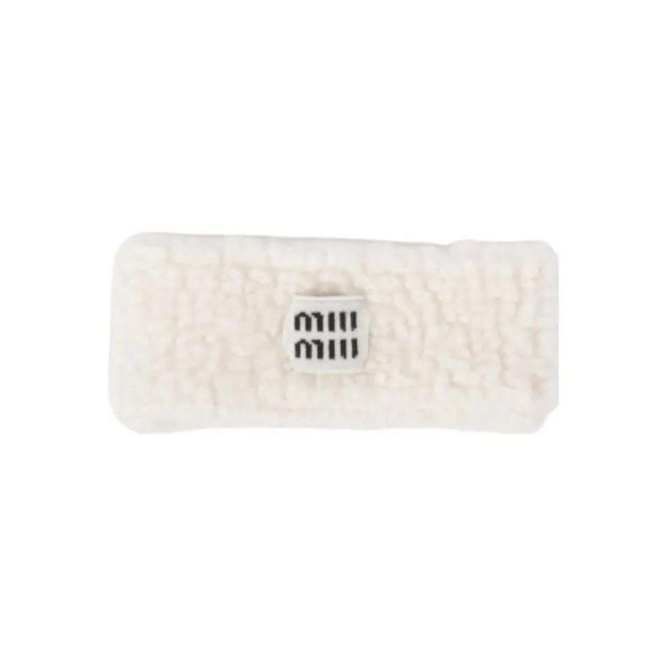 MIU MIU Alpaca Hair Bands Women's White