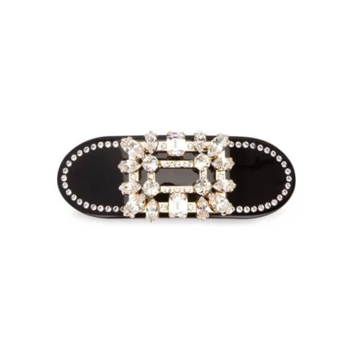 Roger Vivier Ацетилцеллюлоза, Металл, Кристальный, Стразы, Заколки для волос, Черный, Женские