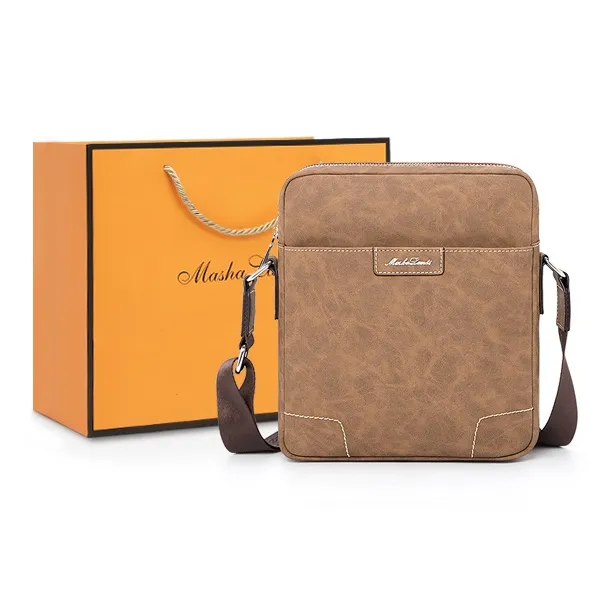 MashaLanti Сумка через плечо из микрофибры синтетическая кожа мужская кофейного цвета