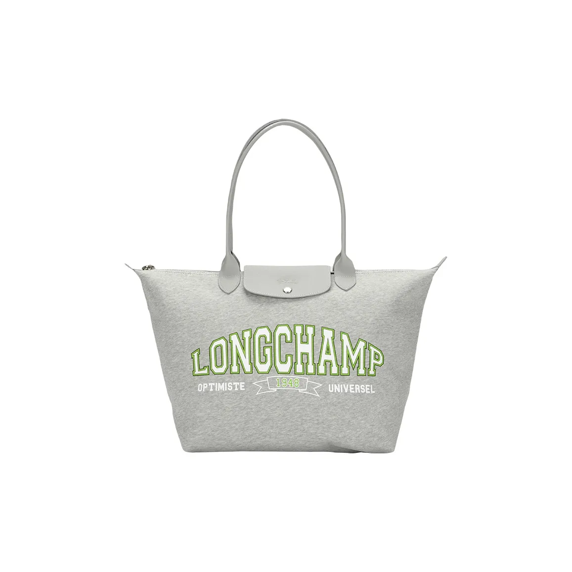 LONGCHAMP Le Pliage Cotton Tote Bag Shopping Bag Handbag Shoulder Bag Large Size Women's Gray