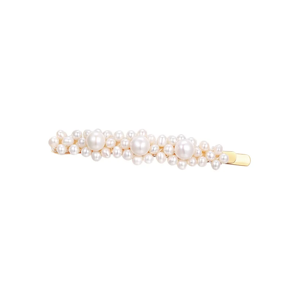 COCOKIM Freshwater Pearl Hair Clips Women's Gold