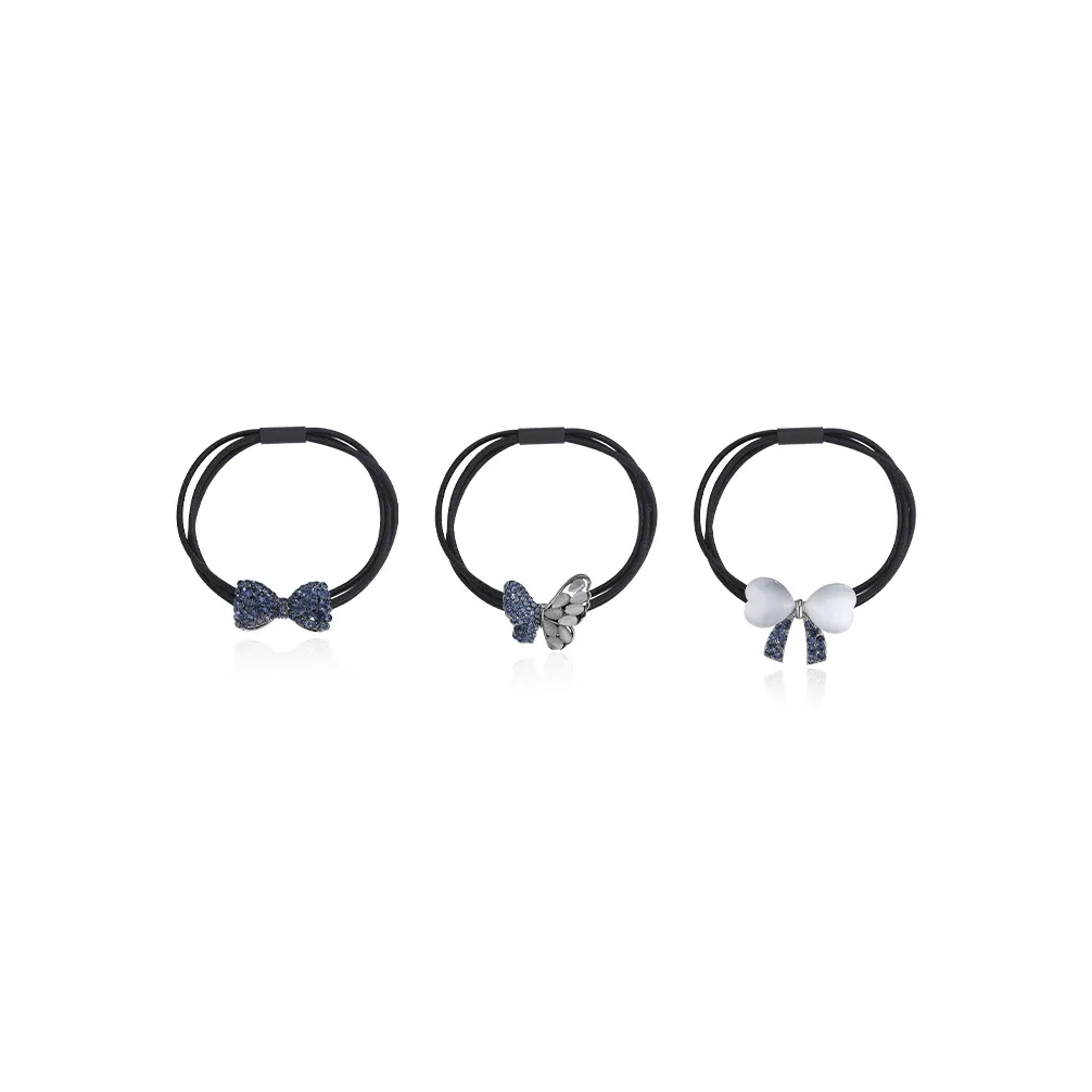 QIMEILA Alloy Hair Tie Women's Navy Blue
