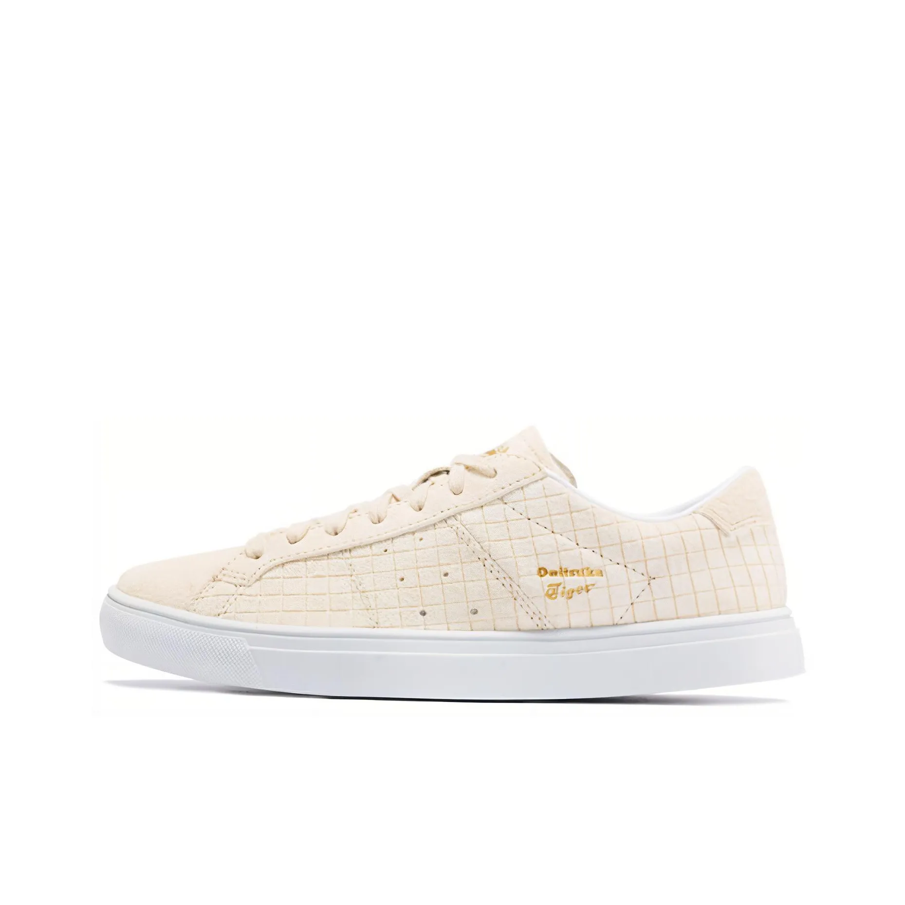 Onitsuka Tiger LawnShip Покрытие Slip-Resistant и Abrasion-Resistant Низкий Топ Скейтборд Кроссовки Unisex Клетка Розовый Белый