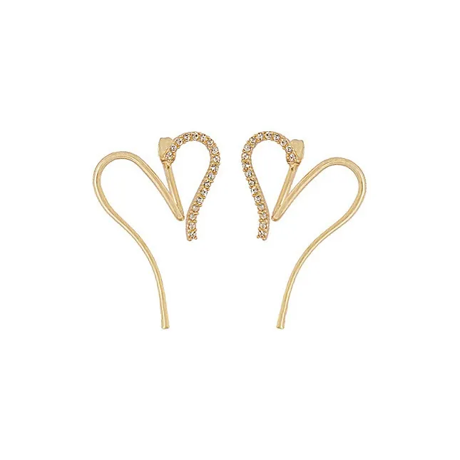 NATURALLYJOJO Серьги-гвоздики из серебра S925 с цирконием женские золотые