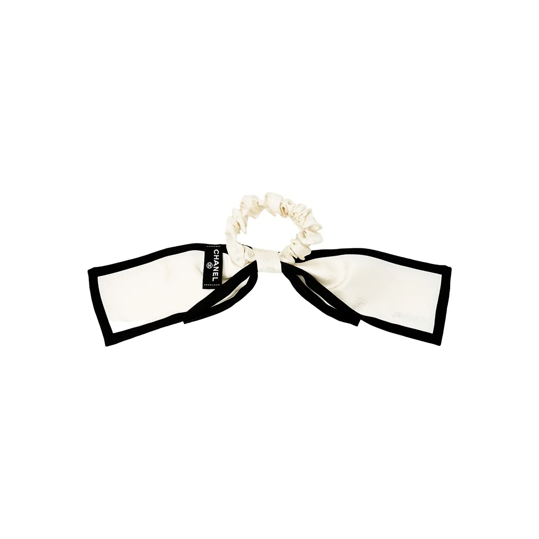CHANEL Hair Ties Women's Ivory White/Black