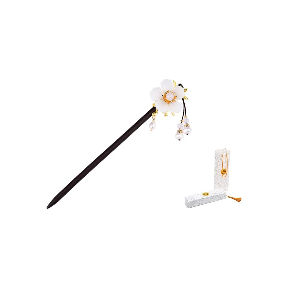 FREE RABBITⅡ Сплав Стекло Дерево Colored Нефритовые Шпильки для волос Белый Женские