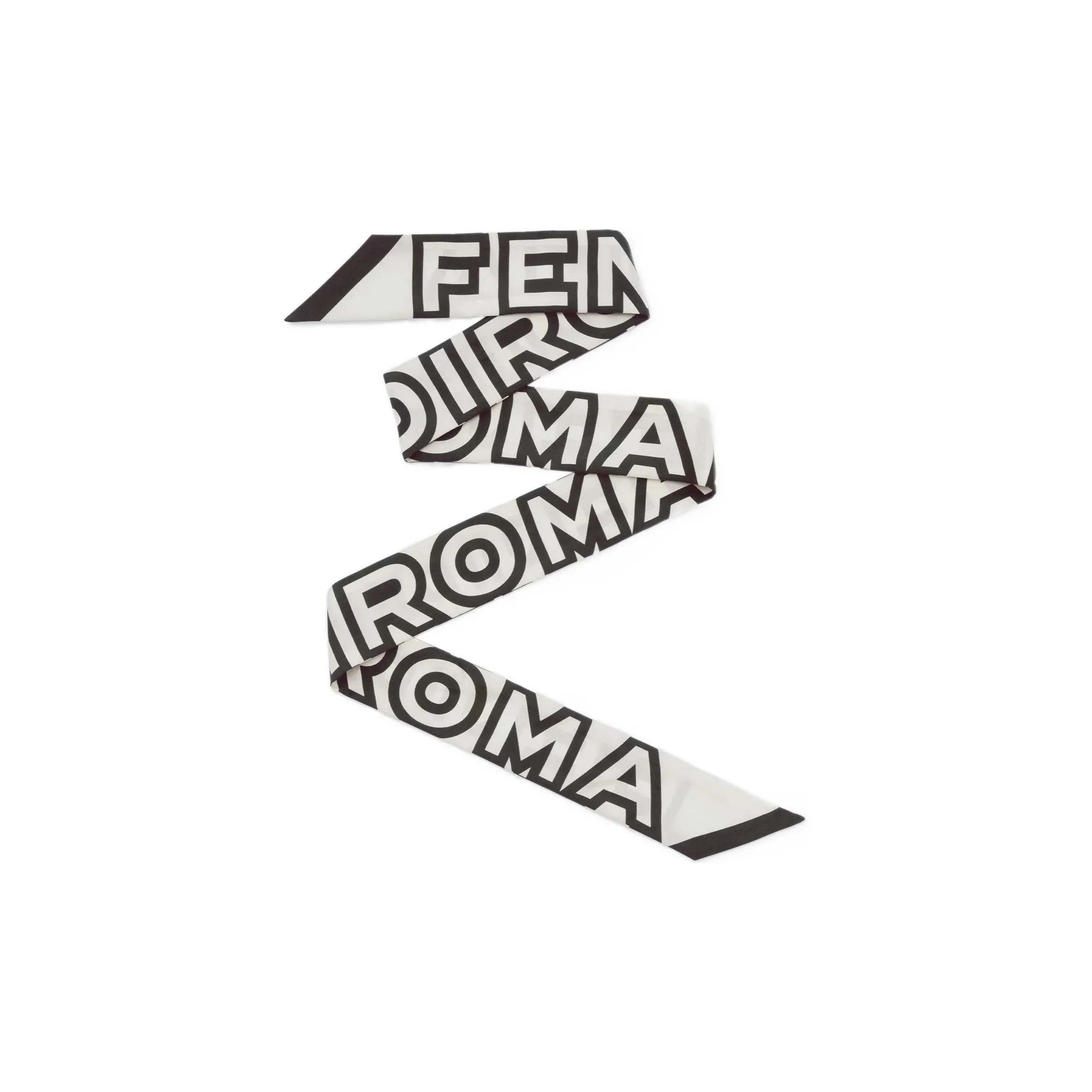 FENDI Шелк Волосы Полоска Женские Белый Черный