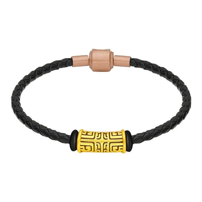 ALLOVE Black Gold Taotie, New Chinese Style Retro National Trendy Solid Gold Fixed Price Bracelets Men's