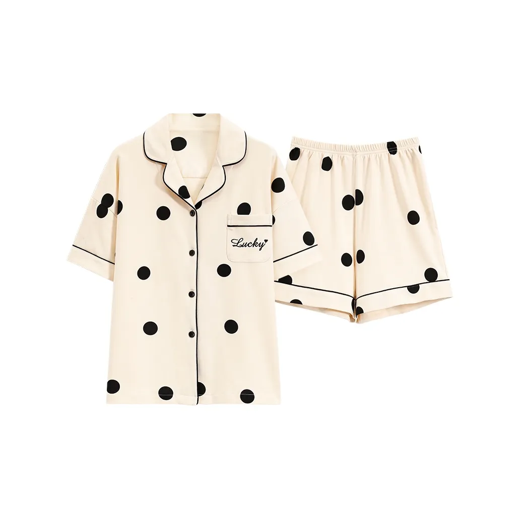 Sleep Student Dormitory Home Unisex Black And White Polka Dot