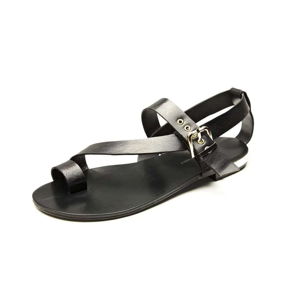 Voguhomme Стринг Модные Сандалии из Натуральной Кожи в Римском Стиле Мужские Черные