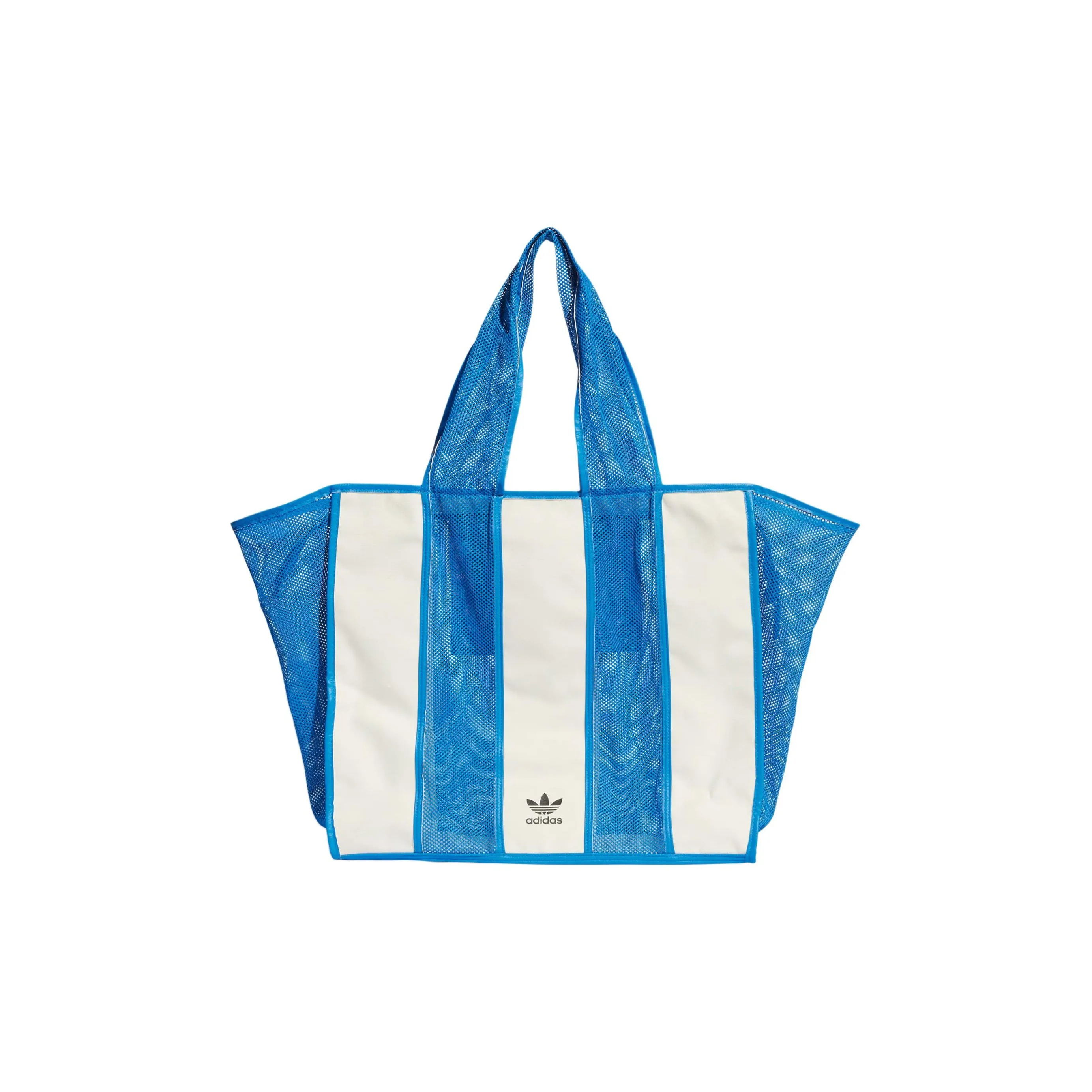 Adidas Originals Polyester Tote Bag, Shopping Bag, Shoulder Bag, Handbag Extra Large Unisex Blue & Ecru