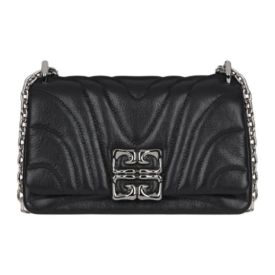 GIVENCHY Quilting Calfskin Crossbody Bag Shoulder Bag Small Size Women's Black