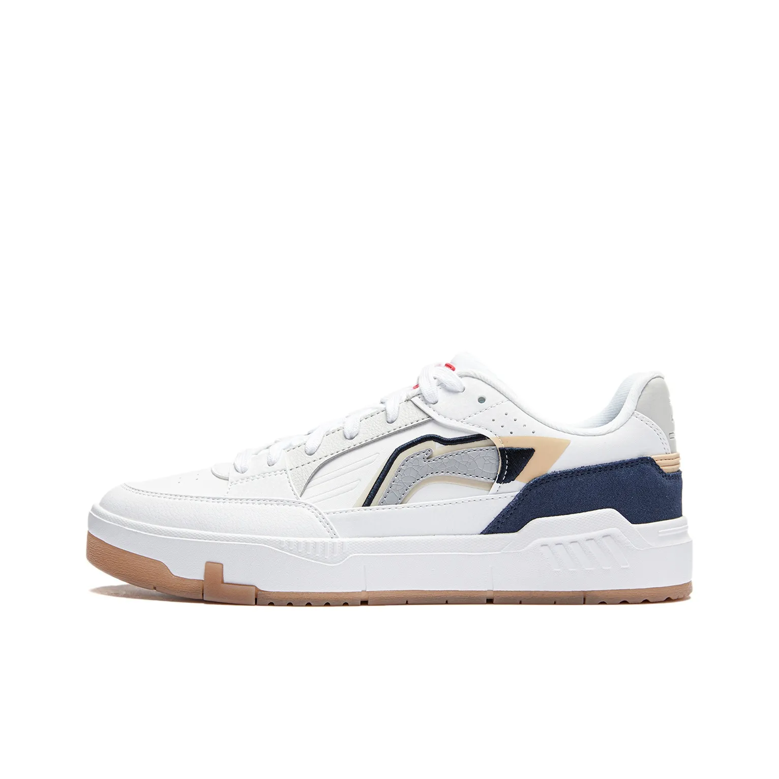 LiNing Common 80s Slip-Resistant Cushioning Low-Top Skateboard Shoes Men's White Blue