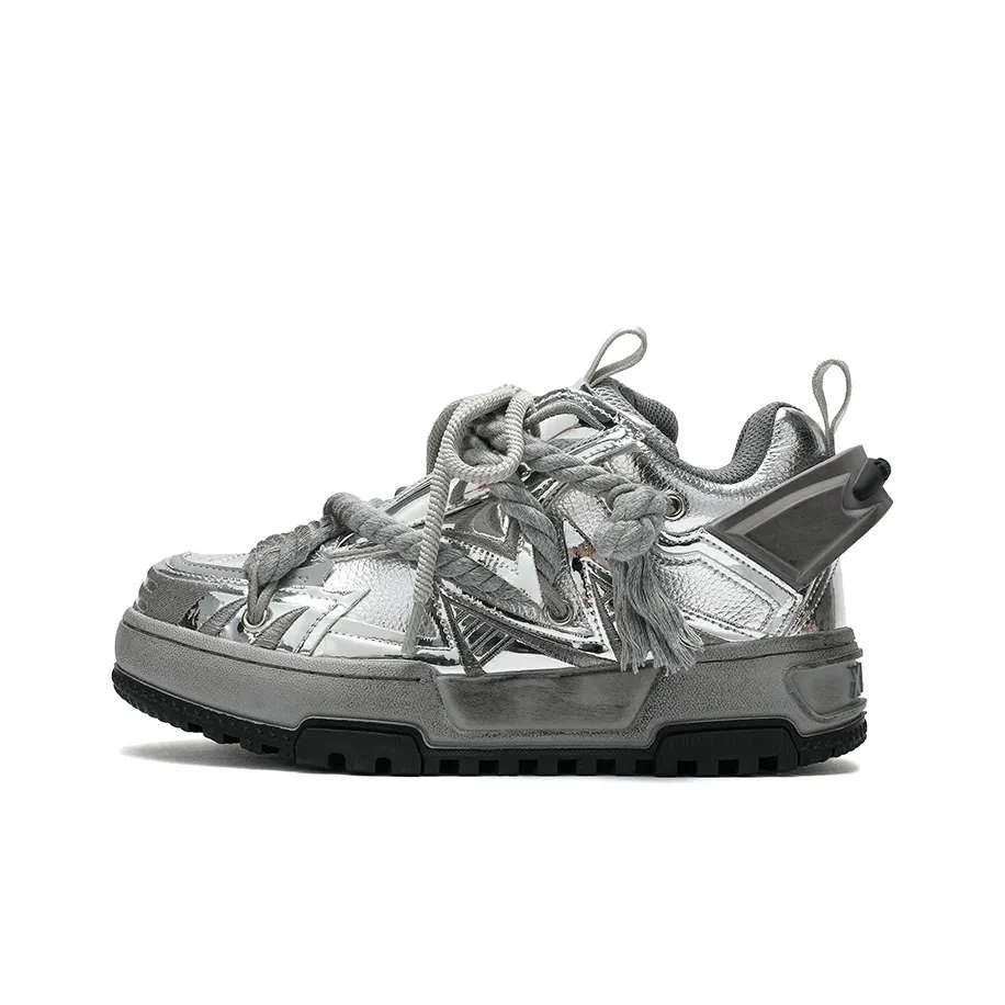 X·LUN Skateboard LAGERFELD Shoes Unisex Low Top Silver