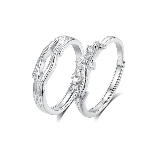 Asia Star S999 Fine Silver Couple Rings Unisex