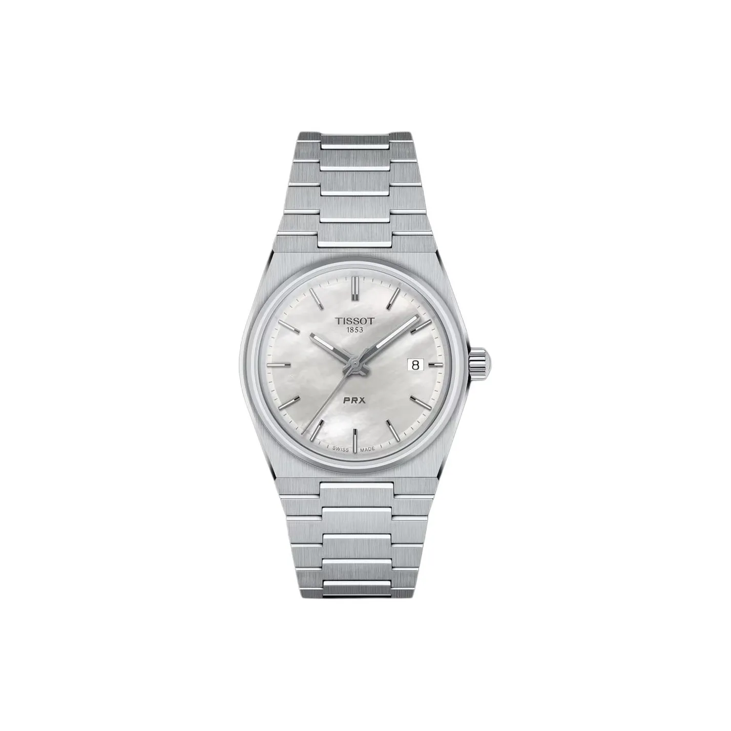 Tissot Quartz Movement Женские PRX Super Player Series Часы 35 мм Жемчужная раковина Цвет