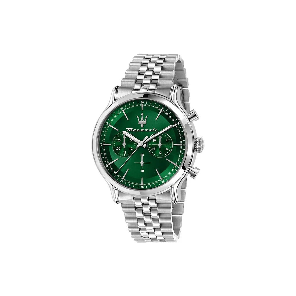 Maserati Мужские часы Кварцевый механизм Стальной ремешок 45 мм Черный циферблат