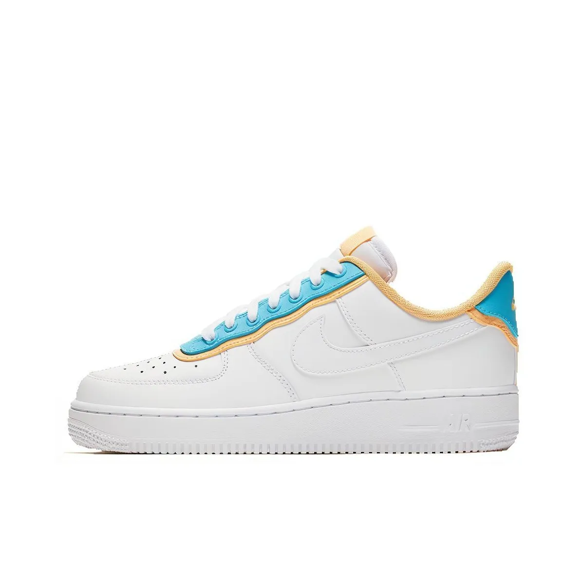 Nike Air Force 1 Low Se White Light Blue Fury Topaz Gold Women's
