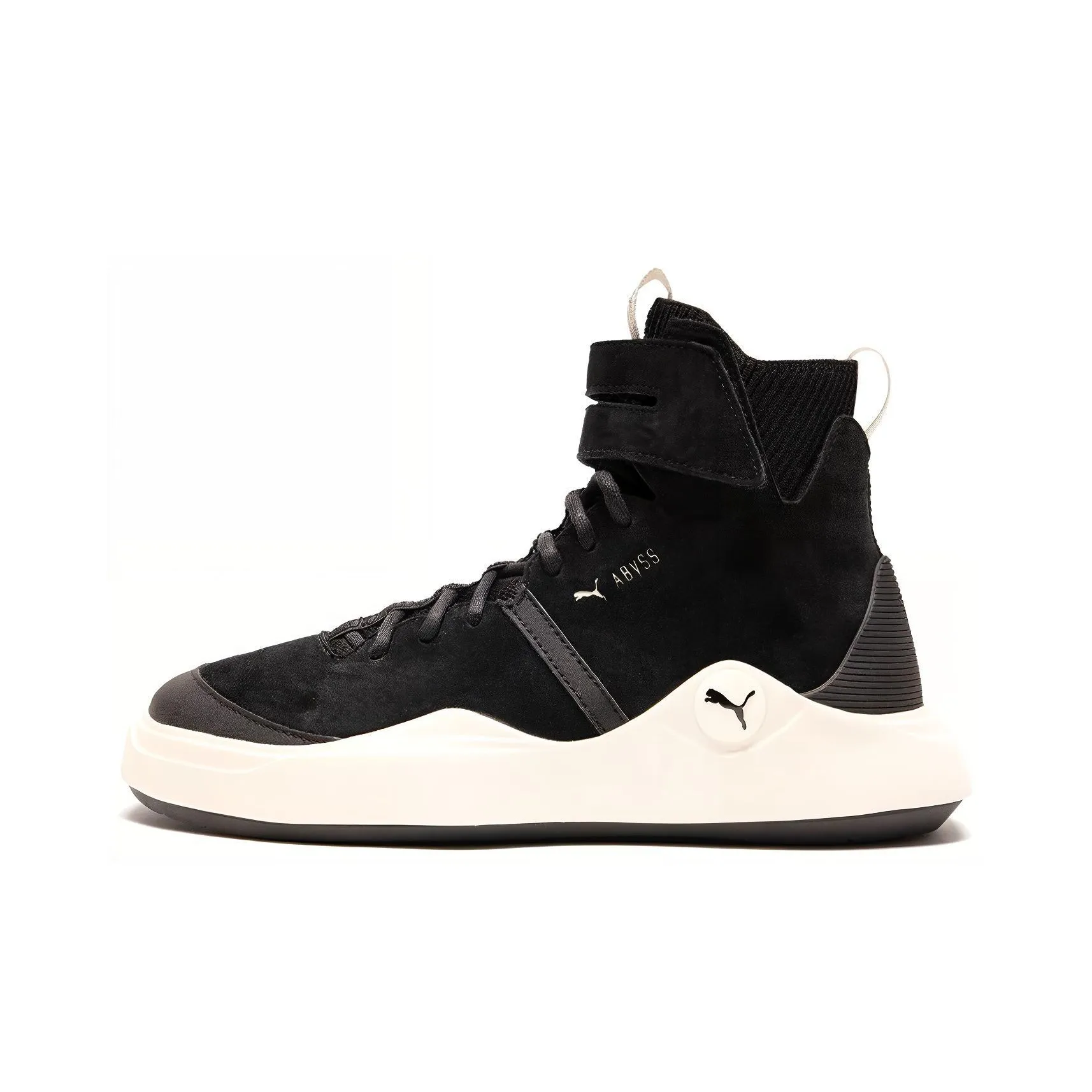 PUMA Abyss Solstice Покрытие Термическое Износостойкий Высокий Топ Скейтборд Кроссовки Унисекс Черный Белый