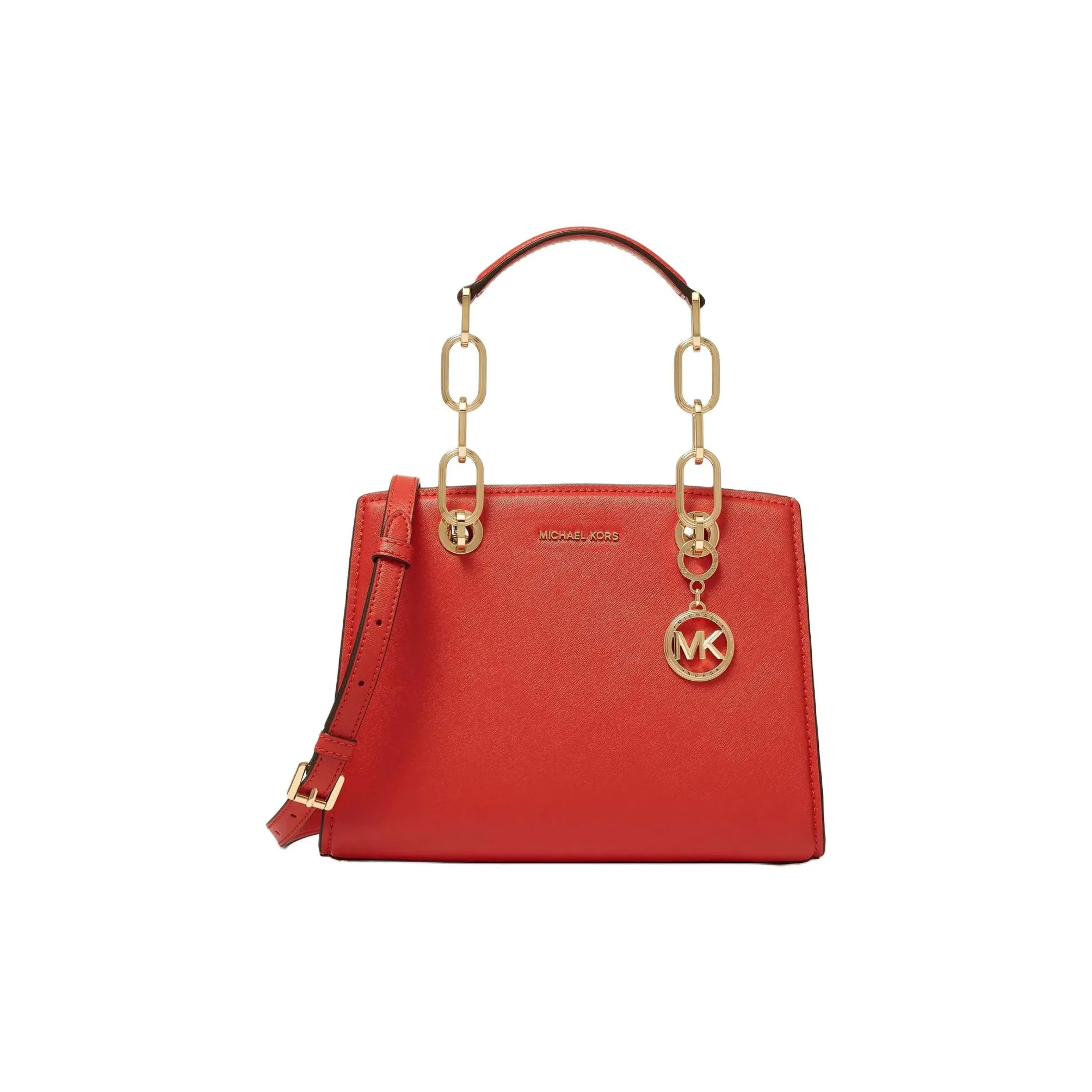 MICHAEL KORS Cynthia Split Cow Leather With Artificial Leather One Shoulder Handbag Trumpets Women's Coral Red