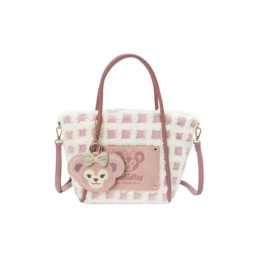 Disney Plush Tote Shoulder Bag Crossbody Bag Handbag Regular Women's Pink & White