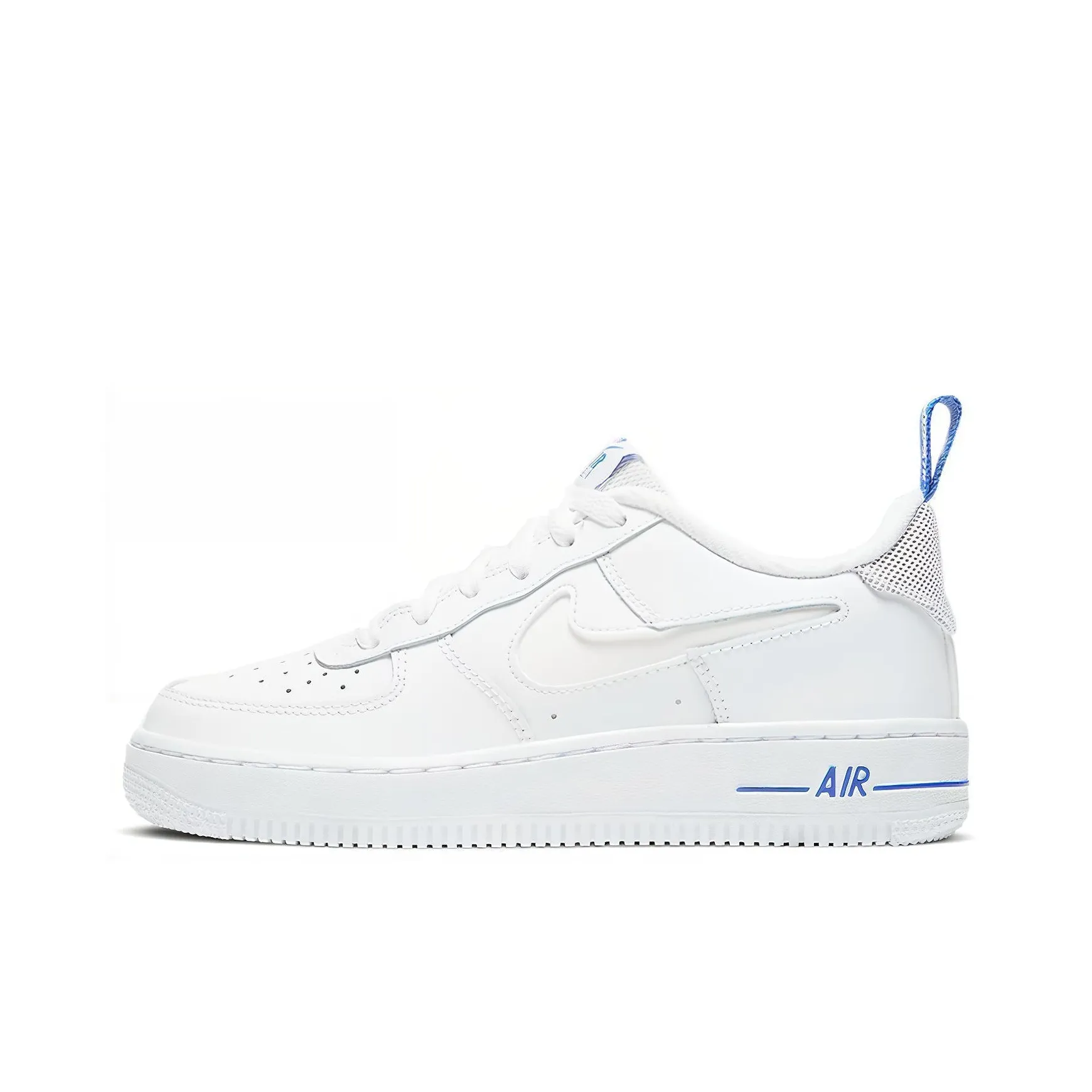 Nike Air FORCE 1 '07 LV8 Slip Resistant Abrasion Resistant Легкий Низкий Топ Кроссовки для скейтбординга GS Белый Синий