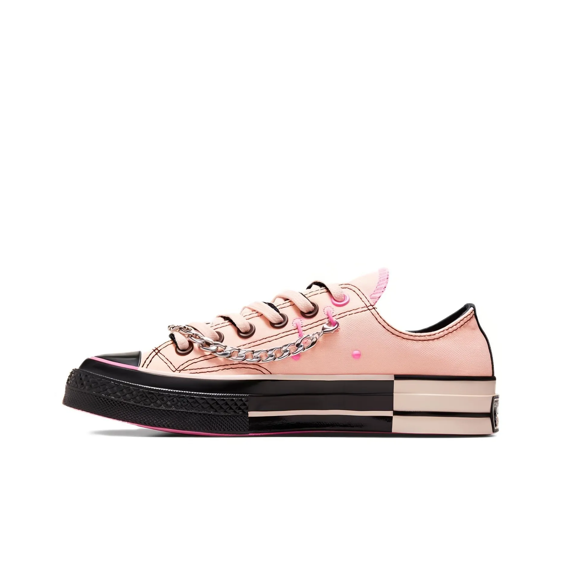 Converse Low Top Canvas Shoes Unisex Pink Black
