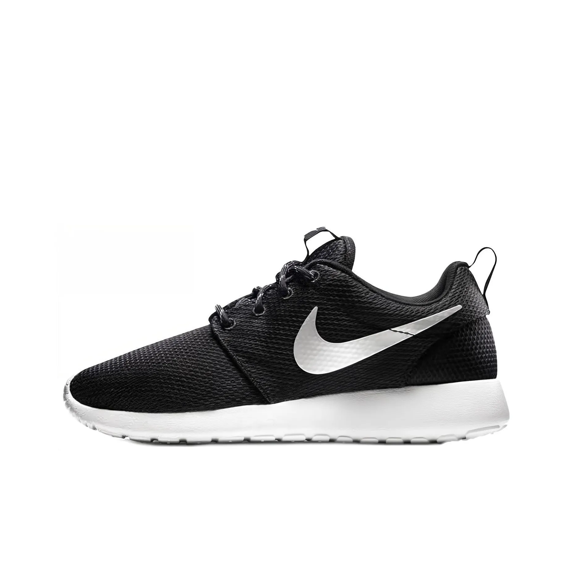 Nike Roshe One Black/Metallic Platinum White Women's