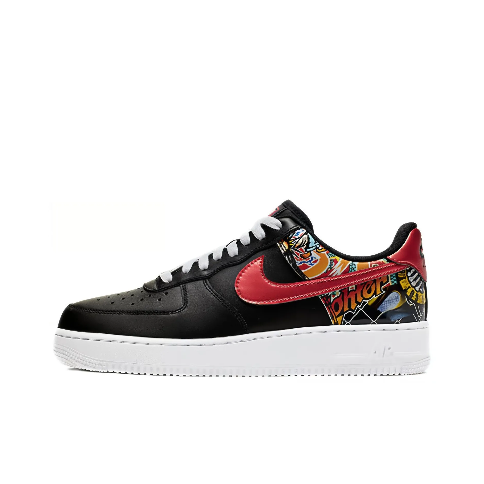 Nike Air Force 1 Китай HOOP Dreams Slip-resistant Low Top Скейтборд Кроссовки Unisex Черный Красный
