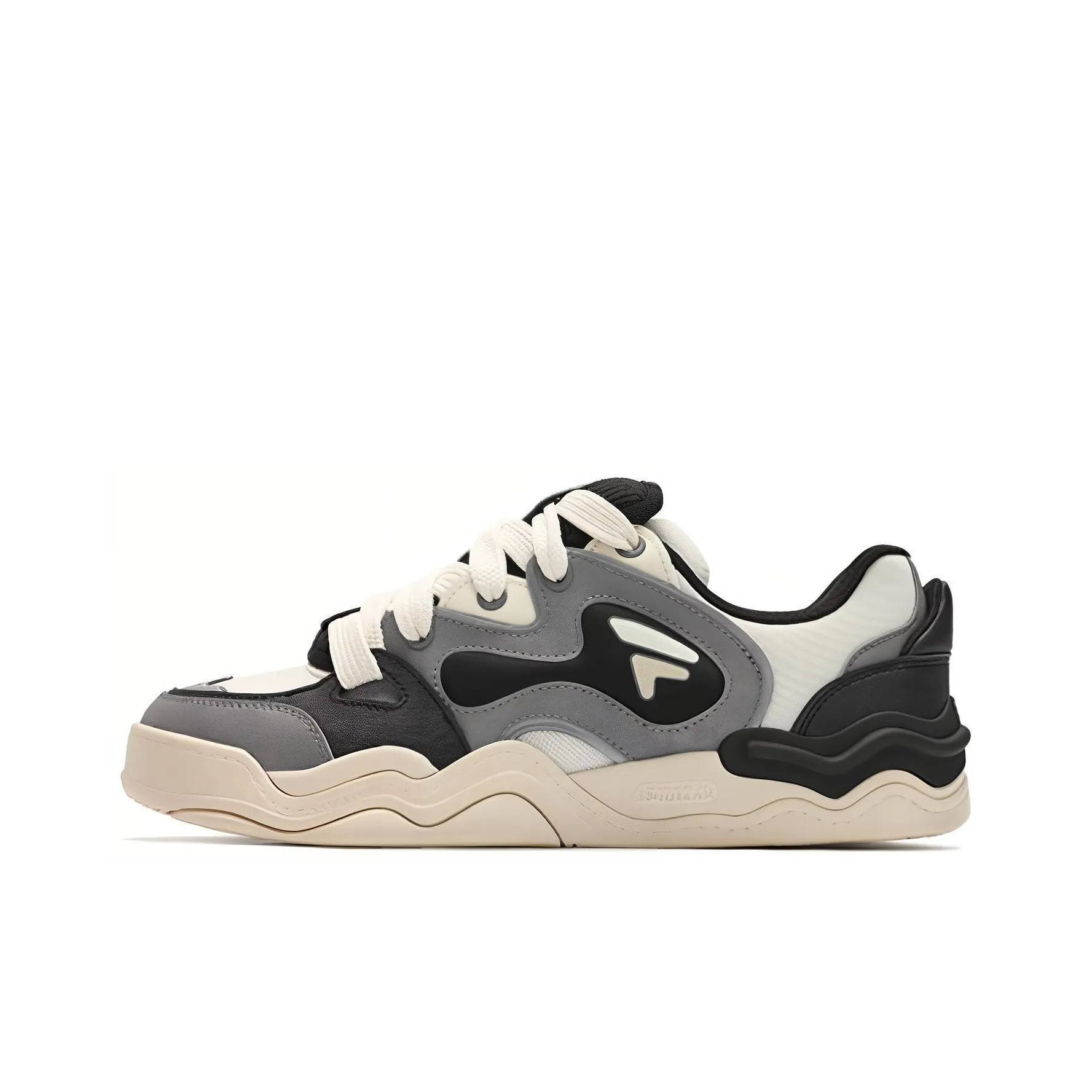 FILA FUSION KICKDX Быстросохнущий Ударопрочный Водонепроницаемый Низкий Топ Скейтборд Кроссовки Мужские Кремово-Серый