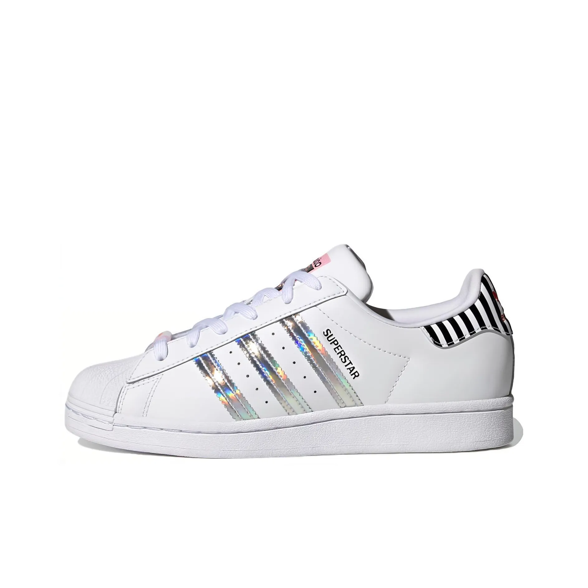 Adidas Originals SUPERSTAR LOW Кроссовки для скейтбординга Женские Белые Серебристо-Черные