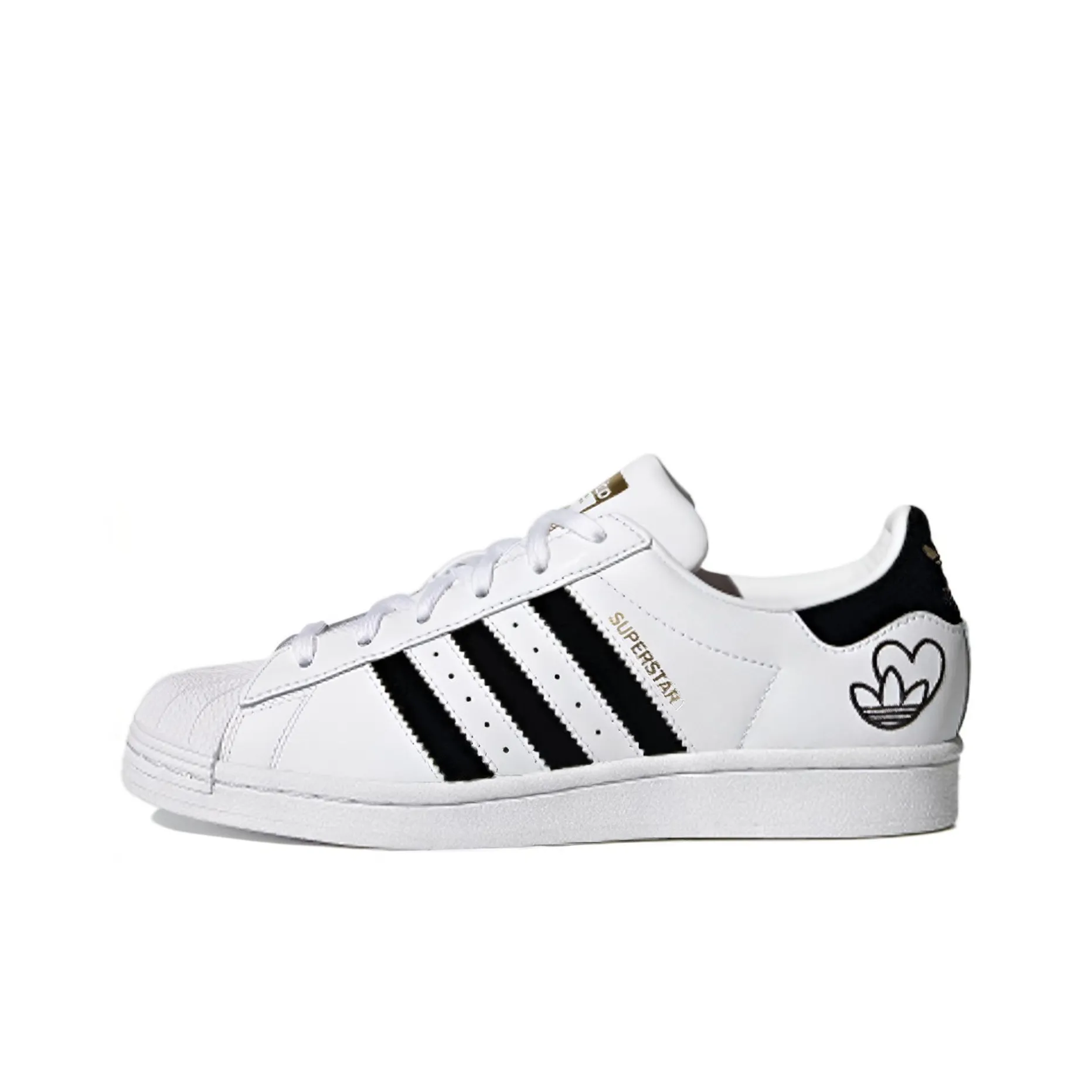 Adidas Originals SUPERSTAR LOW Топ Скейтборд Кроссовки Женские Белые Черный Золото