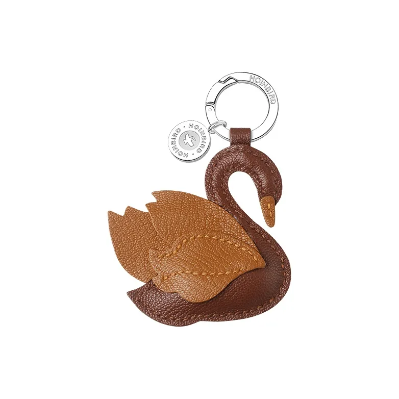 After the bird Ручной работы Подвеска из натуральной овечьей шкуры и кожи Ключница Сумка Брелок Автомобиль Подвеска Унисекс Коричневый Черный Белый