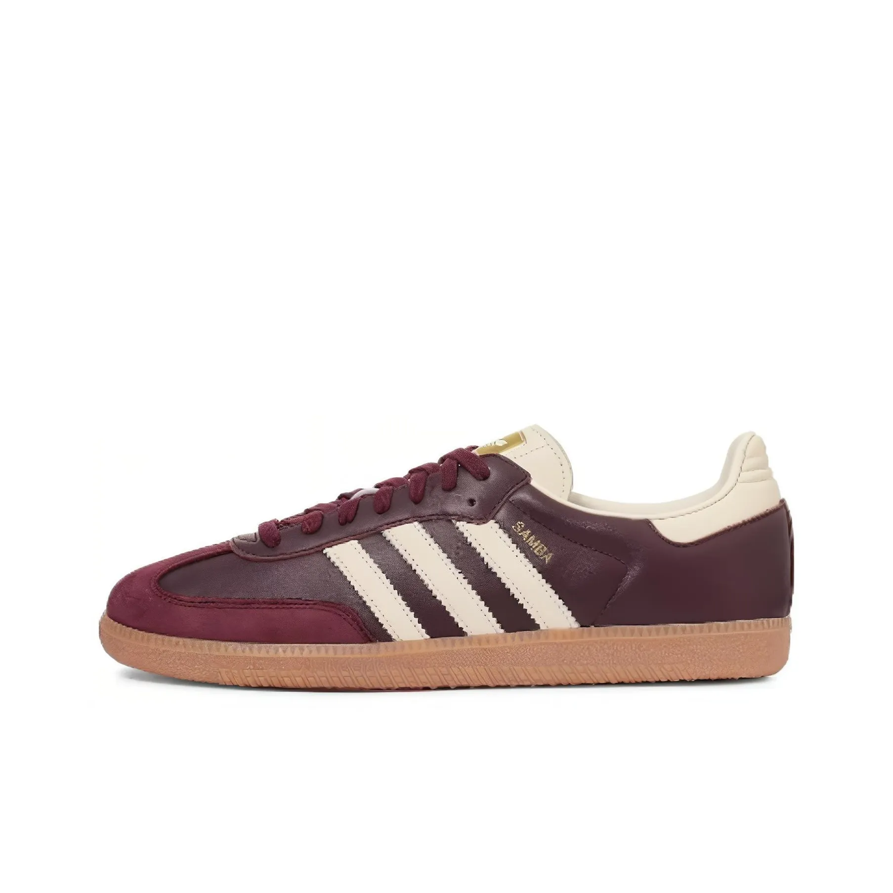 Adidas Originals Samba Og Maroon Gold Metallic Women
s